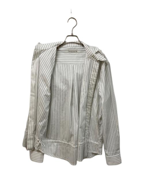 san san gear（サンサンギア）SAN SAN GEAR (サンサンギア) Stripe Hood Shirts ホワイト サイズ:	SIZE 2の古着・服飾アイテム