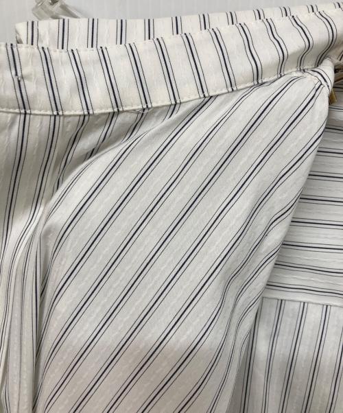 san san gear（サンサンギア）SAN SAN GEAR (サンサンギア) Stripe Hood Shirts ホワイト サイズ:	SIZE 2の古着・服飾アイテム