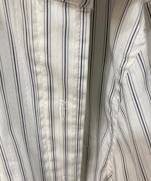 san san gear（サンサンギア）SAN SAN GEAR (サンサンギア) Stripe Hood Shirts ホワイト サイズ:	SIZE 2の古着・服飾アイテム