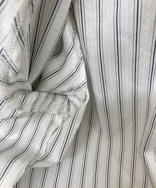 san san gear（サンサンギア）SAN SAN GEAR (サンサンギア) Stripe Hood Shirts ホワイト サイズ:	SIZE 2の古着・服飾アイテム
