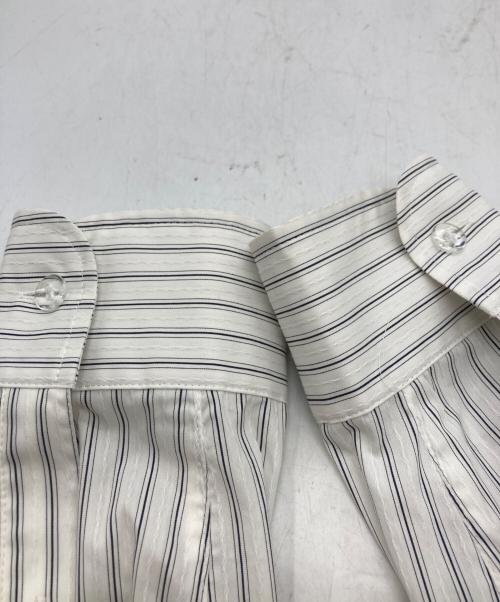 san san gear（サンサンギア）SAN SAN GEAR (サンサンギア) Stripe Hood Shirts ホワイト サイズ:	SIZE 2の古着・服飾アイテム