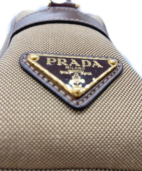 PRADA（プラダ）PRADA (プラダ) ロゴジャガードキャンバスショルダーバッグ ベージュ サイズ:不明の古着・服飾アイテム