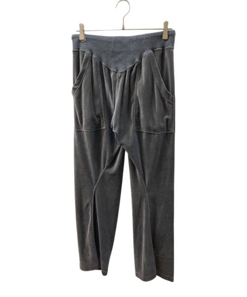 NVRFRGT（ネヴァーフォーゲット）NVRFRGT (ネヴァーフォーゲット) VELOUR 3D TWISTED LOUNGE PANTS グレー サイズ:SIZE 2の古着・服飾アイテム
