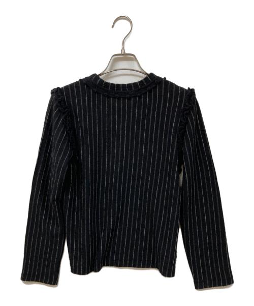 ROBE DE CHAMBRE COMME DES GARCONS（ローブドシャンブル コムデギャルソン）ROBE DE CHAMBRE COMME DES GARCONS (ローブドシャンブル コムデギャルソン) ストライプカットソー ブラック サイズ:実寸をご確認くださいの古着・服飾アイテム