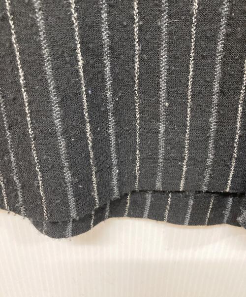 ROBE DE CHAMBRE COMME DES GARCONS（ローブドシャンブル コムデギャルソン）ROBE DE CHAMBRE COMME DES GARCONS (ローブドシャンブル コムデギャルソン) ストライプカットソー ブラック サイズ:実寸をご確認くださいの古着・服飾アイテム