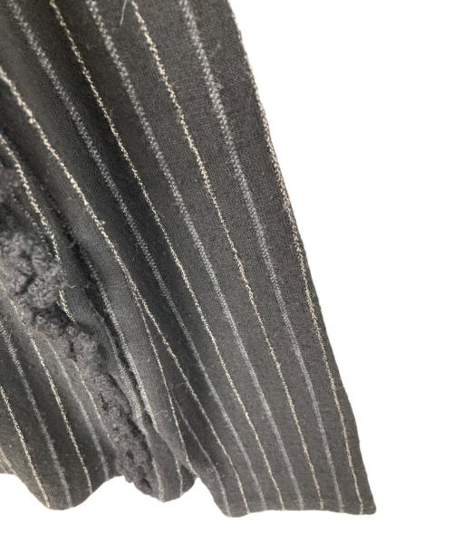 ROBE DE CHAMBRE COMME DES GARCONS（ローブドシャンブル コムデギャルソン）ROBE DE CHAMBRE COMME DES GARCONS (ローブドシャンブル コムデギャルソン) ストライプカットソー ブラック サイズ:実寸をご確認くださいの古着・服飾アイテム
