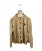 PLAY COMME des GARCONSプレイコムデギャルソン）の古着「ワンポイントニットカーディガン」｜ベージュ