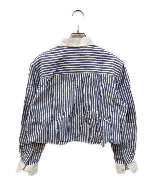 CELINE（セリーヌ）CELINE (セリーヌ) クロップドストライプシャツ ブルー サイズ:SIZE 38の古着・服飾アイテム