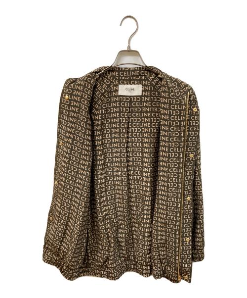 CELINE（セリーヌ）CELINE (セリーヌ) シルクノーカラージャケット ブラウン サイズ:SIZE 34の古着・服飾アイテム