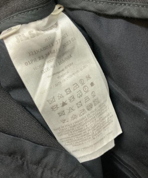 JIL SANDER（ジルサンダー）JIL SANDER (ジルサンダー) ウール ギャバジン テーパードパンツ ブラック サイズ:	SIZE 46の古着・服飾アイテム