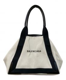 BALENCIAGA（バレンシアガ）の古着「NAVY CABAS NEW M ネイビーカバ トートバッグ」｜アイボリー