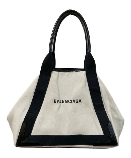 BALENCIAGA（バレンシアガ）BALENCIAGA (バレンシアガ) NAVY CABAS NEW M ネイビーカバ トートバッグ アイボリーの古着・服飾アイテム