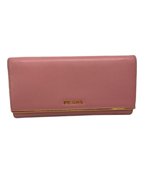 PRADA（プラダ）PRADA (プラダ) サフィアーノロングウォレット ピンクの古着・服飾アイテム
