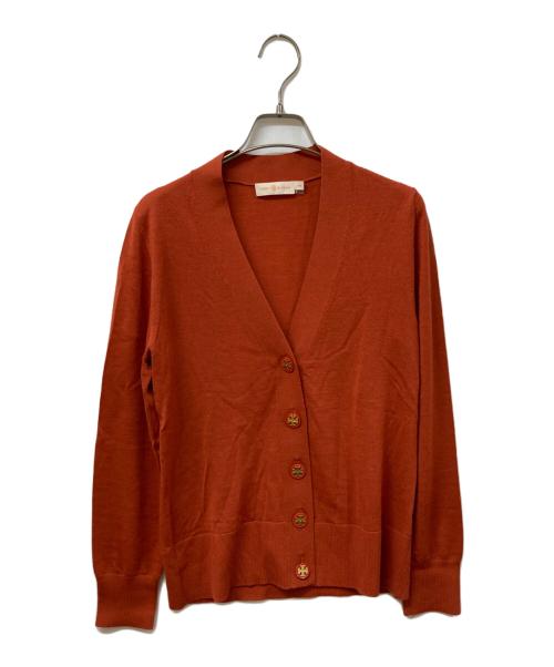 TORY BURCH（トリーバーチ）TORY BURCH (トリーバーチ) ロゴボタンカーディガン レッド サイズ:SIZE Mの古着・服飾アイテム
