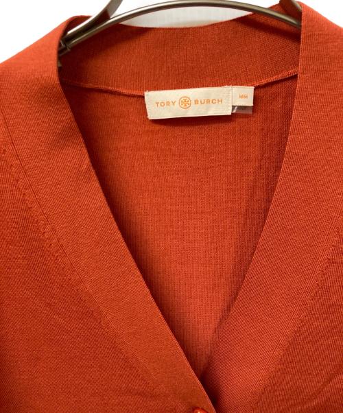 TORY BURCH（トリーバーチ）TORY BURCH (トリーバーチ) ロゴボタンカーディガン レッド サイズ:SIZE Mの古着・服飾アイテム