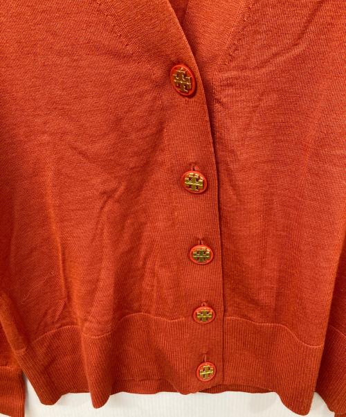 TORY BURCH（トリーバーチ）TORY BURCH (トリーバーチ) ロゴボタンカーディガン レッド サイズ:SIZE Mの古着・服飾アイテム