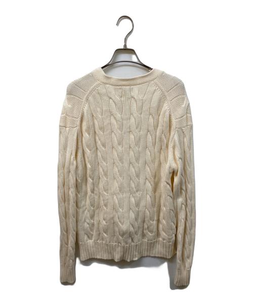 POLO RALPH LAUREN（ポロ・ラルフローレン）POLO RALPH LAUREN (ポロ・ラルフローレン) ケーブルニットカーディガン アイボリー サイズ:	SIZE Sの古着・服飾アイテム