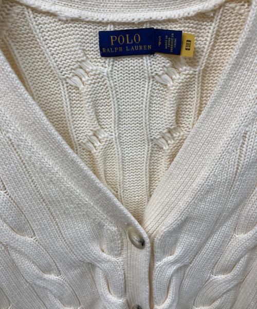 POLO RALPH LAUREN（ポロ・ラルフローレン）POLO RALPH LAUREN (ポロ・ラルフローレン) ケーブルニットカーディガン アイボリー サイズ:	SIZE Sの古着・服飾アイテム