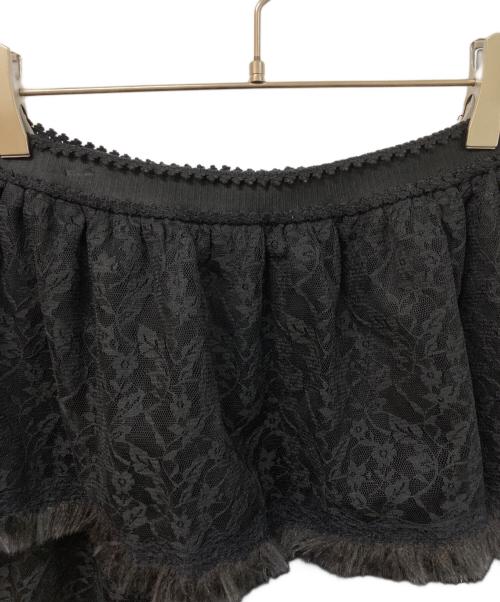 MUVEIL（ミュベール）MUVEIL (ミュベール) レースファースカート ブラック サイズ:SIZE 38の古着・服飾アイテム