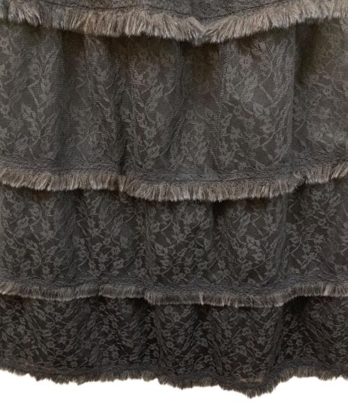 MUVEIL（ミュベール）MUVEIL (ミュベール) レースファースカート ブラック サイズ:SIZE 38の古着・服飾アイテム