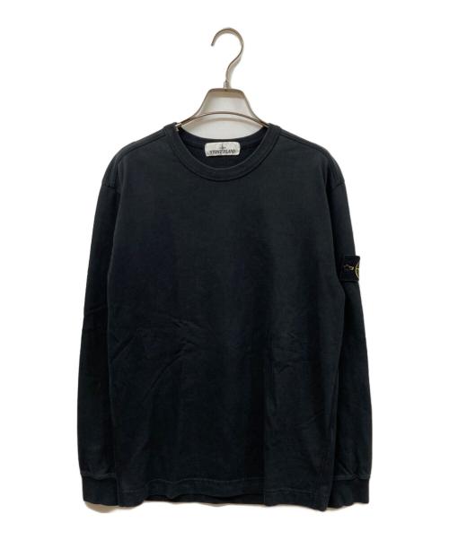 STONE ISLAND（ストーンアイランド）STONE ISLAND (ストーンアイランド) ヘビーウェイトコットンクルーネックL/Sカットソー ブラック サイズ:	SIZE Mの古着・服飾アイテム