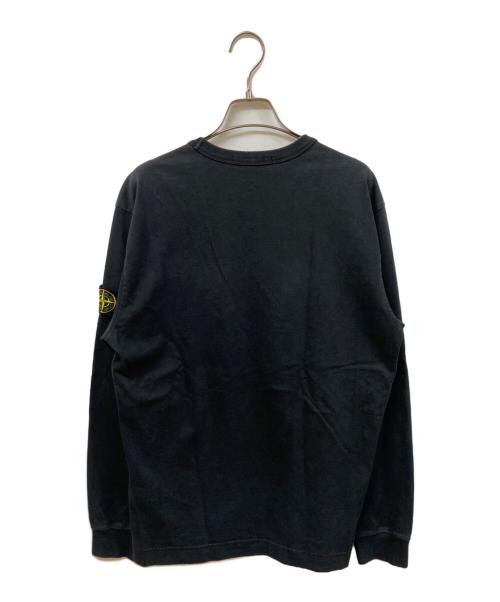 STONE ISLAND（ストーンアイランド）STONE ISLAND (ストーンアイランド) ヘビーウェイトコットンクルーネックL/Sカットソー ブラック サイズ:	SIZE Mの古着・服飾アイテム