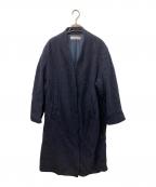 anukeアンヌーク）の古着「Collarless Cocoon Coat」｜ネイビー