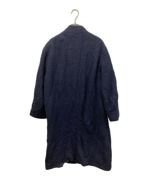 anuke（アンヌーク）anuke (アンヌーク) Collarless Cocoon Coat ネイビー サイズ:	SIZE 38の古着・服飾アイテム