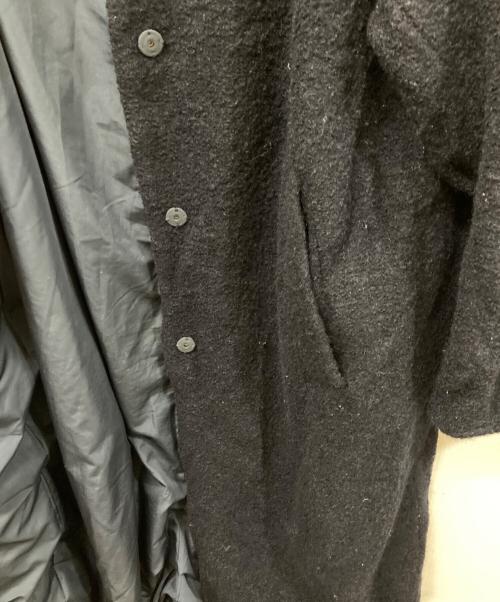 anuke（アンヌーク）anuke (アンヌーク) Collarless Cocoon Coat ネイビー サイズ:	SIZE 38の古着・服飾アイテム