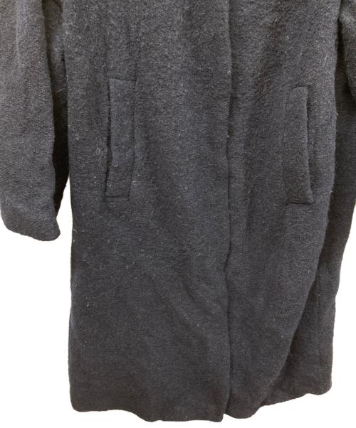 anuke（アンヌーク）anuke (アンヌーク) Collarless Cocoon Coat ネイビー サイズ:	SIZE 38の古着・服飾アイテム