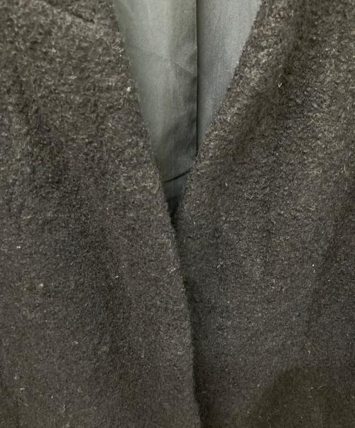 anuke（アンヌーク）anuke (アンヌーク) Collarless Cocoon Coat ネイビー サイズ:	SIZE 38の古着・服飾アイテム