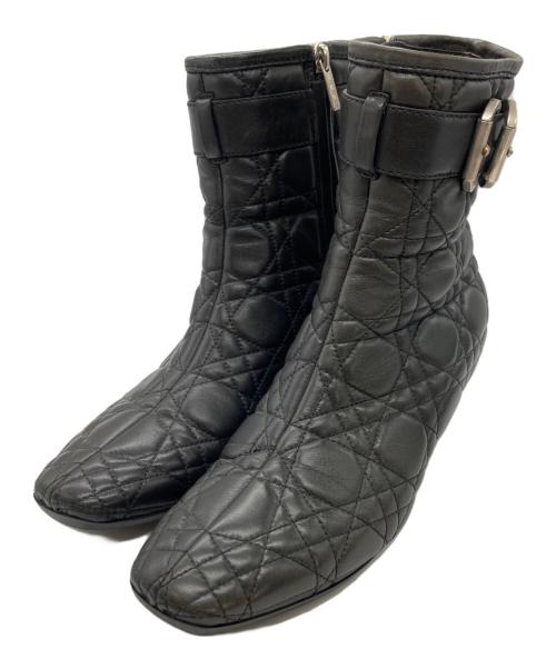 Christian Dior（クリスチャン ディオール）Christian Dior (クリスチャン ディオール) カナージュ サイドジップブーツ ブラウン サイズ:	SIZE 36 1/2の古着・服飾アイテム
