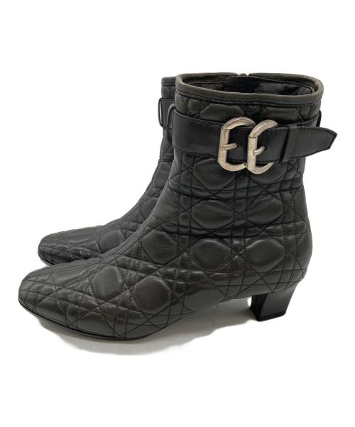 Christian Dior（クリスチャン ディオール）Christian Dior (クリスチャン ディオール) カナージュ サイドジップブーツ ブラウン サイズ:	SIZE 36 1/2の古着・服飾アイテム