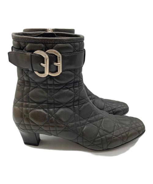 Christian Dior（クリスチャン ディオール）Christian Dior (クリスチャン ディオール) カナージュ サイドジップブーツ ブラウン サイズ:	SIZE 36 1/2の古着・服飾アイテム