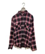 AMIRIアミリ）の古着「カットオフネルシャツ」｜レッド