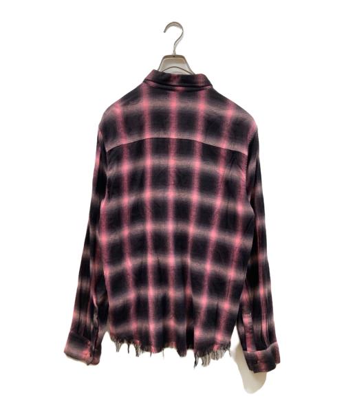 AMIRI（アミリ）AMIRI (アミリ) カットオフネルシャツ レッド サイズ:SIZE Sの古着・服飾アイテム