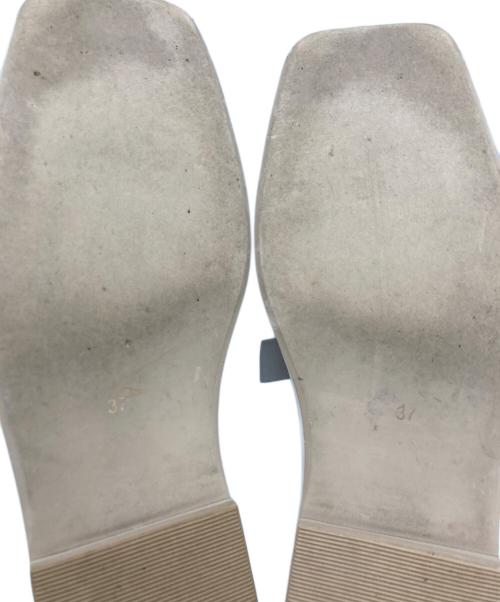 GEMMA LINN（ジェマ リン）GEMMA LINN (ジェマ リン) スクエアステッチリボンフラットシューズ ホワイト サイズ:	SIZE 37の古着・服飾アイテム