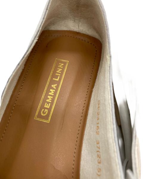 GEMMA LINN（ジェマ リン）GEMMA LINN (ジェマ リン) スクエアステッチリボンフラットシューズ ホワイト サイズ:	SIZE 37の古着・服飾アイテム