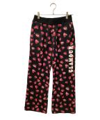 Hysteric Glamourヒステリックグラマー）の古着「SKULL BERRY PATTERN柄 スウェットパンツ」｜ブラック