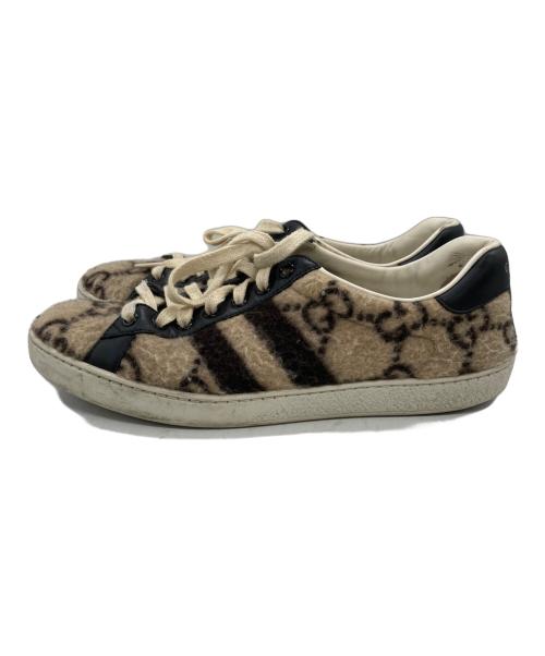 GUCCI（グッチ）GUCCI (グッチ) ローカットスニーカー ベージュ サイズ:SIZE 6の古着・服飾アイテム