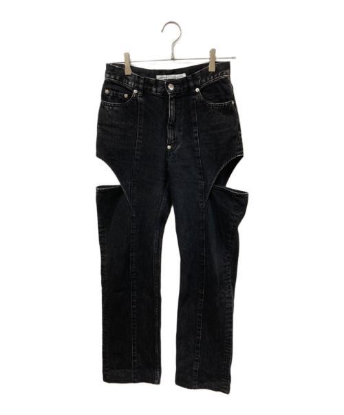 JOHN LAWRENCE SULLIVAN（ジョン ローレンス サリバン）JOHN LAWRENCE SULLIVAN (ジョン ローレンス サリバン) WASHED DENIM HOLLOWED OUT PANTS/ウォッシュドデニムホロウドアウトパンツ ブラック サイズ:SIZE Sの古着・服飾アイテム