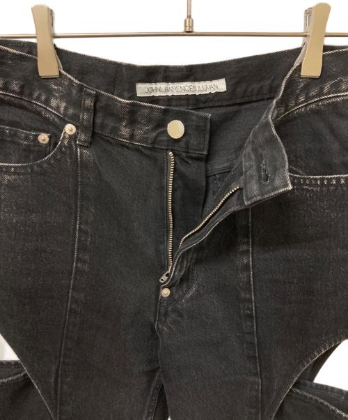 JOHN LAWRENCE SULLIVAN（ジョン ローレンス サリバン）JOHN LAWRENCE SULLIVAN (ジョン ローレンス サリバン) WASHED DENIM HOLLOWED OUT PANTS/ウォッシュドデニムホロウドアウトパンツ ブラック サイズ:SIZE Sの古着・服飾アイテム