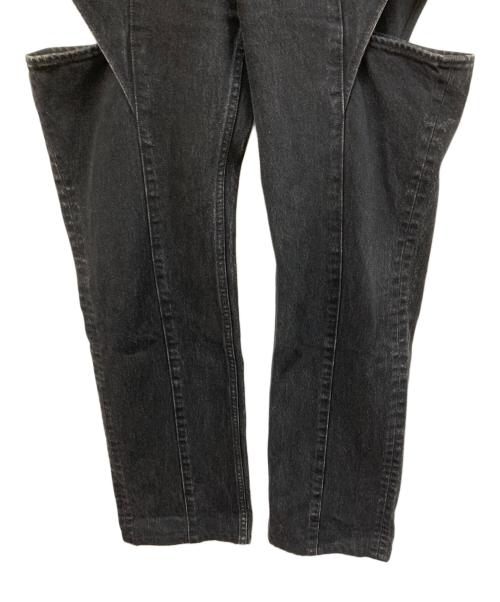 JOHN LAWRENCE SULLIVAN（ジョン ローレンス サリバン）JOHN LAWRENCE SULLIVAN (ジョン ローレンス サリバン) WASHED DENIM HOLLOWED OUT PANTS/ウォッシュドデニムホロウドアウトパンツ ブラック サイズ:SIZE Sの古着・服飾アイテム
