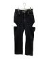 JOHN LAWRENCE SULLIVAN（ジョン ローレンス サリバン）の古着「WASHED DENIM HOLLOWED OUT PANTS/ウォッシュドデニムホロウドアウトパンツ」｜ブラック
