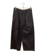 sabyサバイ）の古着「カットオフ タックワイドパンツ」｜ブラック