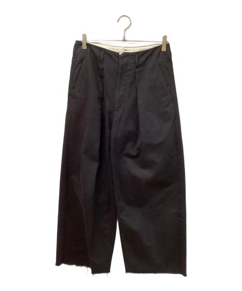 saby（サバイ）saby (サバイ) カットオフ タックワイドパンツ ブラック サイズ:Mの古着・服飾アイテム