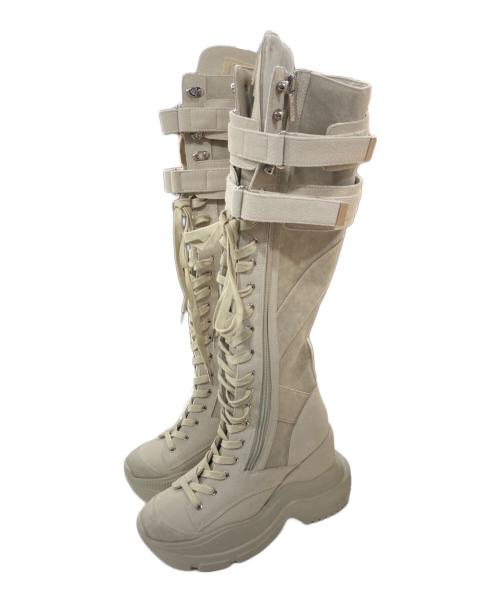 YELLO（イエロ）YELLO (イエロ) DCR LONG BOOTS ベージュ サイズ:SIZE Lの古着・服飾アイテム