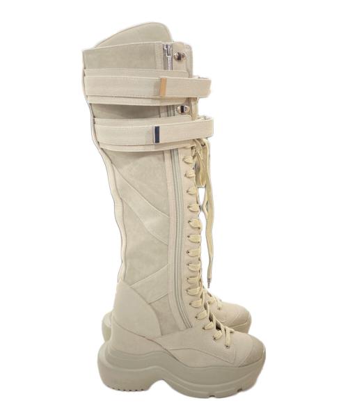 YELLO（イエロ）YELLO (イエロ) DCR LONG BOOTS ベージュ サイズ:SIZE Lの古着・服飾アイテム