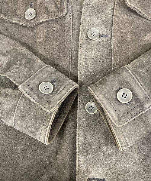 EMMETI（エンメティ）EMMETI (エンメティ) Brilla per il gusto (ブリッラ ペル イルグースト) スエードシャツジャケット グレー サイズ:44の古着・服飾アイテム