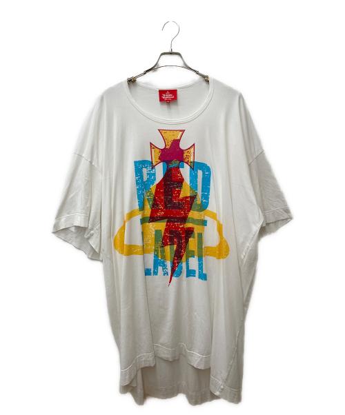 Vivienne Westwood RED LABEL（ヴィヴィアンウエストウッドレッドレーベル）Vivienne Westwood RED LABEL (ヴィヴィアンウエストウッドレッドレーベル) ロゴプリントカットソーワンピース　16-12-511022 ホワイト サイズ:00の古着・服飾アイテム